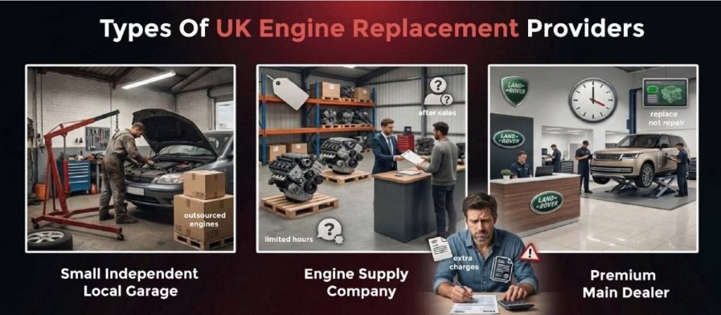 Types Of UK Engine Replacement Providers: