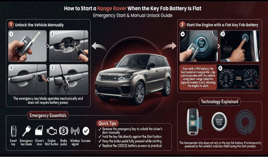 How to Start a Range Rover When the Key Fob Battery Is Flat: