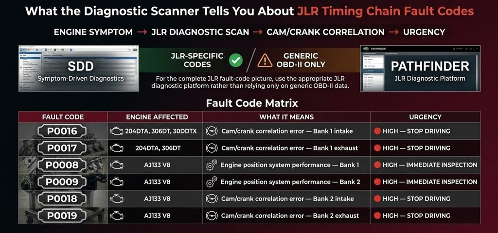 What The Diagnostic Scanner Tells You About the JLR Timing Chain Fault Codes: