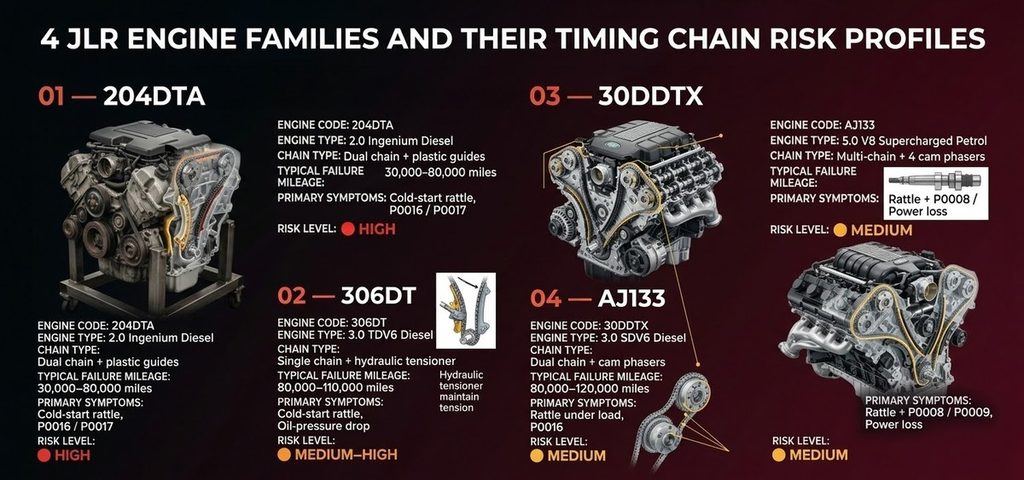 4 JLR Engine Families and Their Timing Chain Risk Profiles: